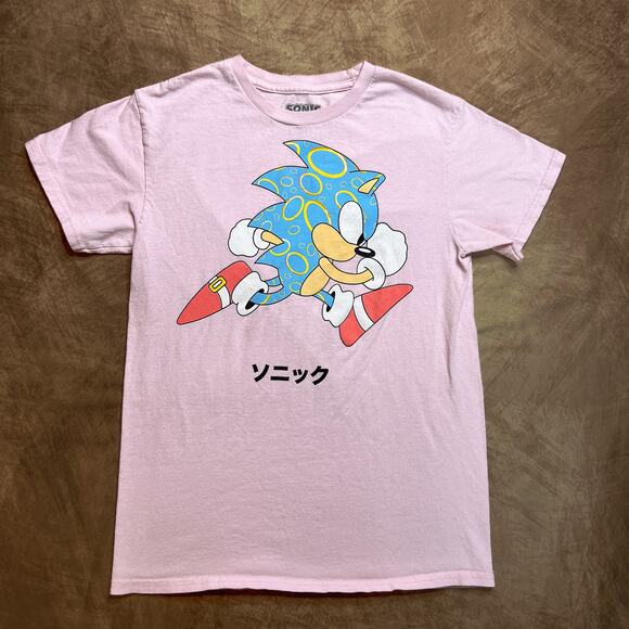SEGA Sonic The Hedgehog Pink Rings T-Shirt Youth S Short Sleeve Graphic Tee Y2K - Picture 1 of 6